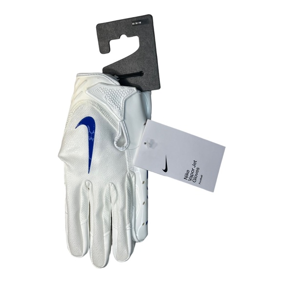 Nike Vapor Jet 7.0 Football Gloves White Royal Blue Size M - Picture 2 of 5
